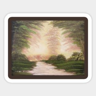 Tranquil Wooded Stream Sticker